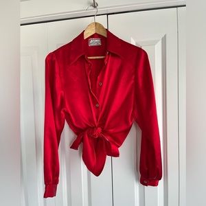Vintage Red Button-Up